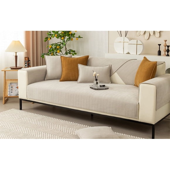 TopLLC Herringbone Chenille Fabric Furniture Protector Sofa Cover