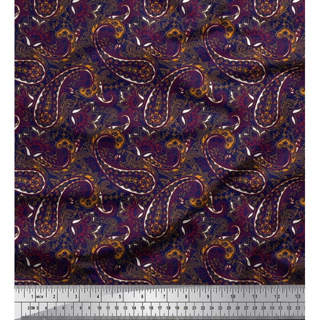 Soimoi Rayon Fabric Floral & Paisley Decor Fabric Printed Yard 56 Inch Wide