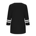 thumbnail image 4 of SwiftWear T-Shirts pour Femmes Manches 3/4 Tendance Été Haute Saturation Chemises Rayées Couleur Unie Tunique Décontractée Habillée, 4 of 5
