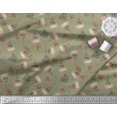 thumbnail image 3 of Soimoi Moss Georgette Fabric Text,Floral & Eiffel Tower Architectural Print Sewing Fabric Yard 42 Inch Wide, 3 of 3