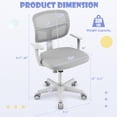 thumbnail image 3 of Gymax Kids Desk Chair Adjustable Height Children Study Chair w/ Auto Universal Casters Gray, 3 of 10