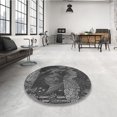 thumbnail image 4 of Ahgly Tapis d'Intérieur Lavable en Machine Carré Transitionnel Charbon Noir, 7 Pieds Carré, 4 of 7