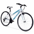 thumbnail image 1 of Hyper Bicycles Ladies 700c Spin Fit Hybrid Bike for Adults, Teal and White, 1 of 9