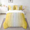 thumbnail image 2 of YST, Gradient Comforter Set, 7-Piece, Ombre, Full, Watercolor, Geometric, Wave Line and Dot, Gray, Yellow, Modern, Bedding Set, 2 of 4