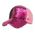 thumbnail image 1 of ZheElen Chapeau à Paillettes à la Mode pour Femmes Protection UV Polyester Léger rose Rouge, 1 of 6