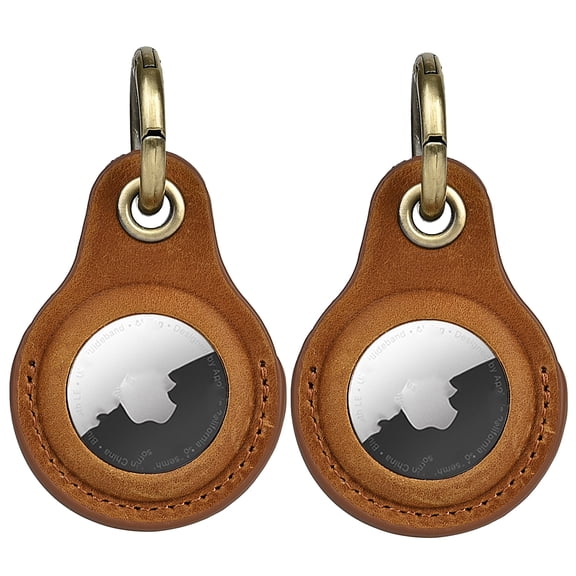 Étui en Cuir Compatible pour Porte-Clés AirTag pour Apple AirTag. Porte-Clés Sécurisé Anti-Perte, pour Colliers pour Animaux, Bagages et Voyage. Porte-Clés Résistant aux Rayures et Protecteur pour Étiquettes Météo.