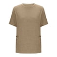 thumbnail image 4 of Cameland Hauts d'Été pour Femmes T-Shirts à Manches Courtes Col Ras du Cou Grande Taille Coupe Ample T-Shirt Blouse Décontractée Tunique Confortable, 4 of 6