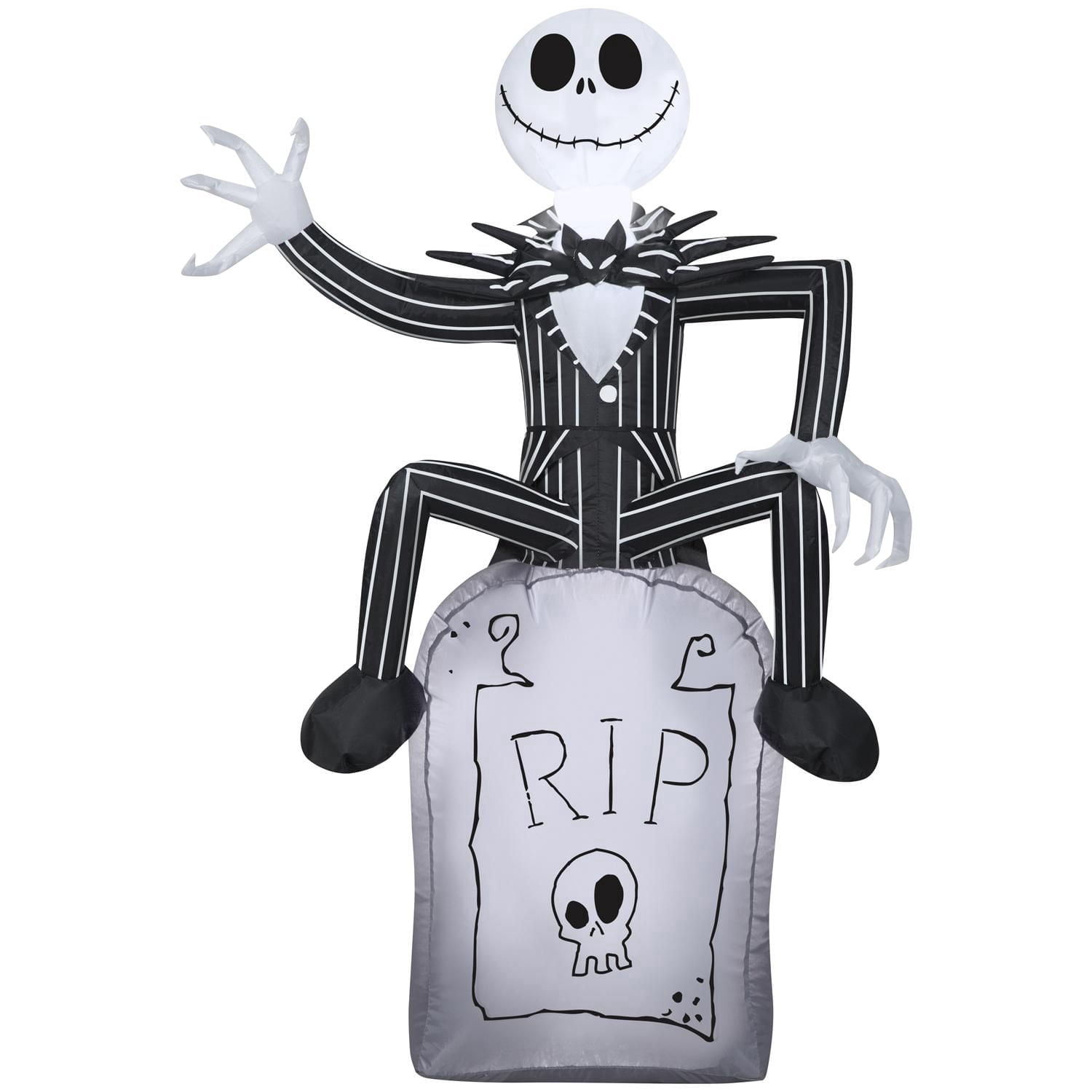 Halloween Inflatable Jack Skellington on Tombstone