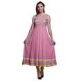 thumbnail image 1 of Bimba Rose Pâle2 Kurti Indienne Longue à Fleurs pour Femmes Tenue de Fête Imprimée Sans Manches Robe Anarkali Kurti Moyen, 1 of 6