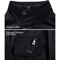 thumbnail image 3 of Men‘s Cotton Lightweight Multi Pockets Zip Front Stand Collar Military Jackets Windbreaker, 3 of 7