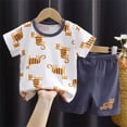 thumbnail image 2 of BOBOGOJP Ensemble de Pyjama pour Tout-Petit Garçon, T-Shirt à Col Rond avec Dessin Animé et Short, 2-3 Ans 3-4 Ans 4-5 Ans, Coton de Qualité Supérieure, Design Sans Étiquette, Vacances à la Plage, Lavable à la Machine (Bleu Pâle, 18-24 Mois), 2 of 7