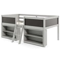 thumbnail image 1 of Costway Twin Size Low Loft Bed with Ramp Ladder & Bookcases Full-length Safety Guardrail Gray, 1 of 10