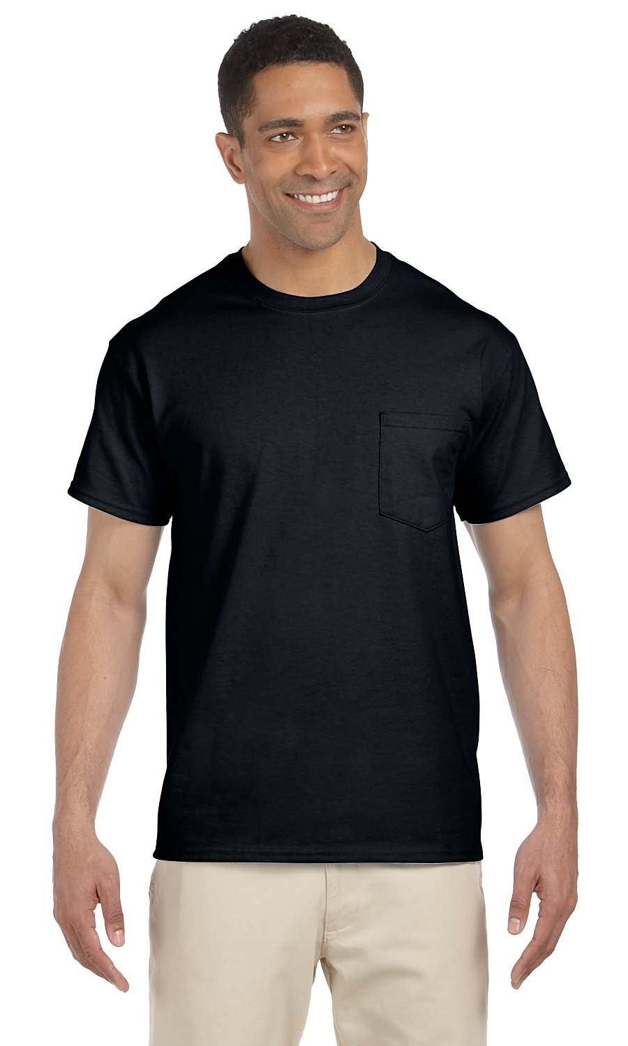 Gildan T-Shirt Adulte Ultra Coton oz avec Poche Noir 2TG