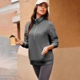thumbnail image 2 of Erwazi Womens Half Zip Pullover Top Waffle Long Sleeve Lapel Functional Pocket Work To Weekend Versatile Blouses, 2 of 8