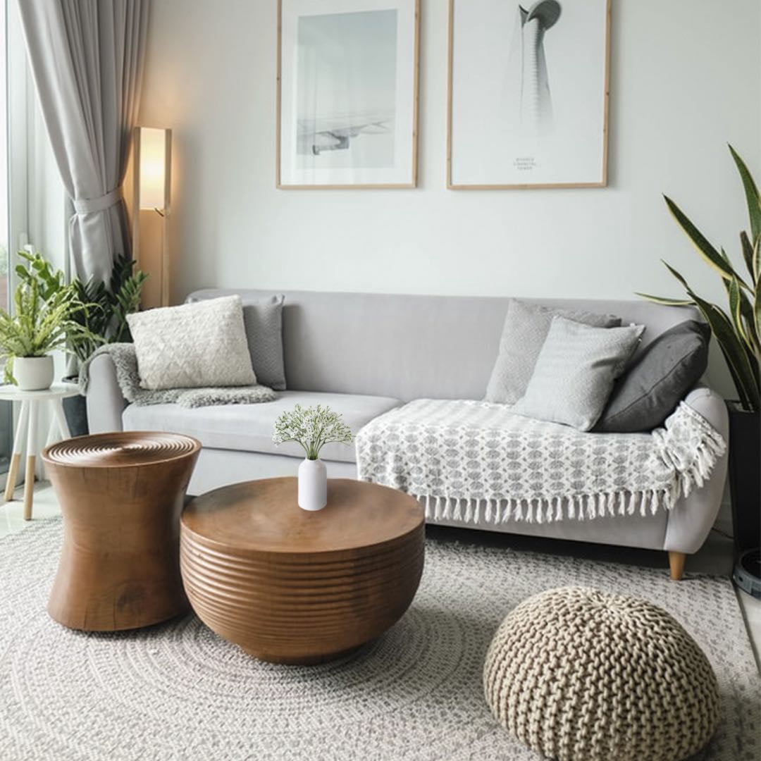 Ensemble de 3 Tiges de Fleurs de Gypsophile Artificielles, Pour utilisation à l'intérieur