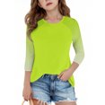 thumbnail image 2 of SERTG T-Shirt de Mode pour Enfants, Col Rond, Manches 3/4, Imprimé, pour l'Été et le Printemps, 4-15 Ans (Vert#3,13 Ans), 2 of 7