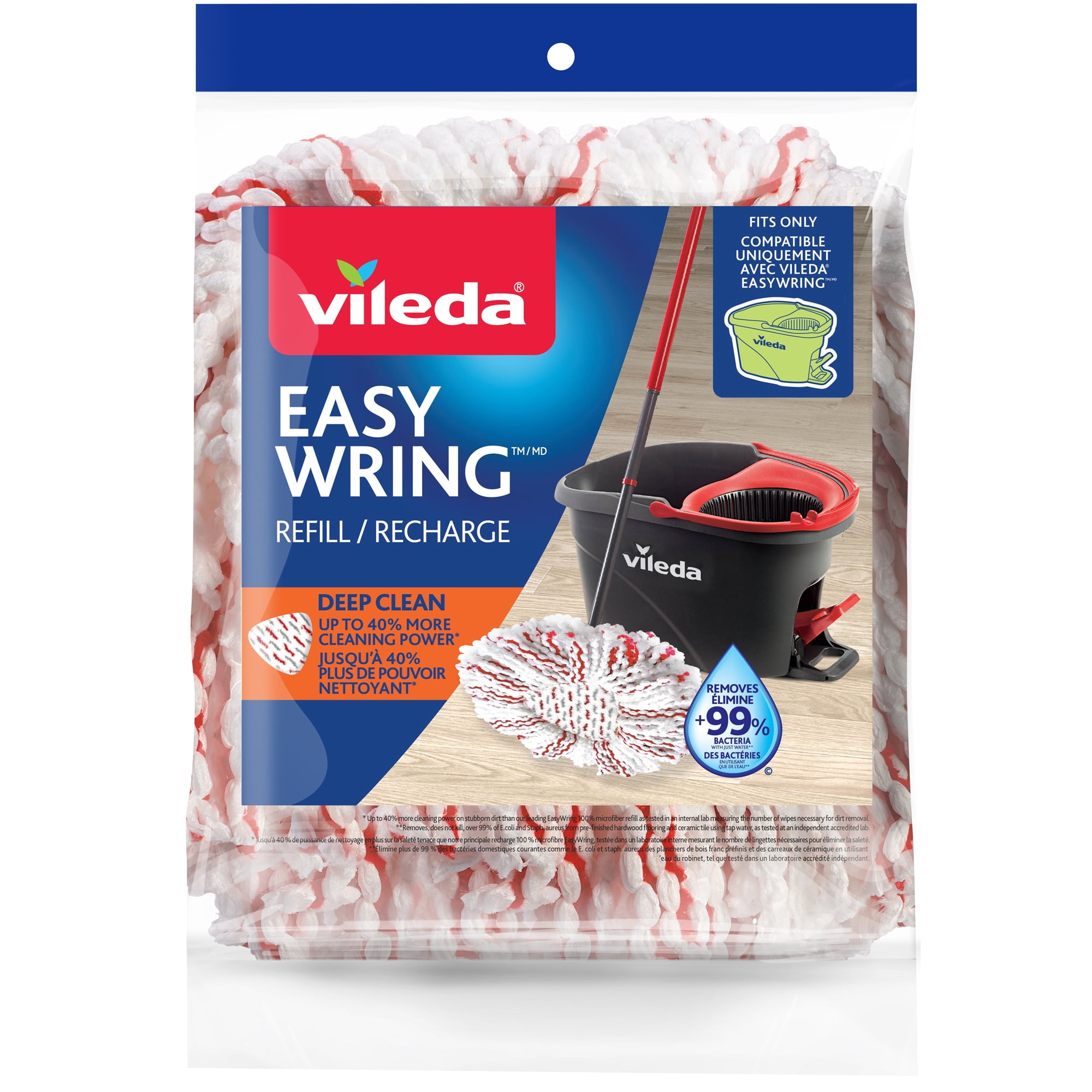 Vileda EasyWring Deep Clean Mop Head Replacement, Washable & Reusable