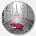 thumbnail image 2 of Designart - Vue Eiffel de la Rue de Paris Cercle Photo Art Mural en Métal, 2 of 4