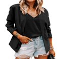 thumbnail image 1 of Manteau Veste de Tailleur pour Femmes, Ouvert à l'Avant, Manches Longues, Blazer de Travail/bureau, 1 of 3