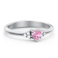 thumbnail image 1 of Birthstone Heart Ring with Shoulder Accents - Pink Tourmaline (October), 1 of 4