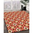 thumbnail image 3 of Ahgly Company Tapis d'Intérieur Lavables en Machine Rectangle Transitionnel Jaune Orange, 2' x 3', 3 of 7