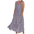 thumbnail image 1 of Robes d'Été pour Femmes Robe de Plage en Lin Col Décontracté Ample Robe Midi avec Poches, 1 of 9
