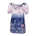 thumbnail image 3 of Hauts à Manches Courtes pour Femmes Col en V Dentelle Imprimée Hauts en Dentelle T-Shirt Ample Blouse Hauts pour Femmes Manches 3/4 Hauts en Dentelle pour Femmes Hauts Manches 3/4 T-Shirt pour Femmes, 3 of 7