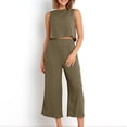 thumbnail image 4 of Birdeem Ensemble Mode Femme 2 Pcs Blouse Sans Manches Col Rond + Pantalons à Poches Amples, 4 of 7