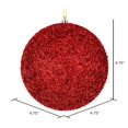 thumbnail image 3 of Vickerman N185703D Boule Perlée Rouge de 4,75 Pouces avec Perçage 6 par Sac, 3 of 3