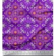 thumbnail image 1 of Soimoi Moss Georgette Fabric Filigree Damask Print Fabric by Yard 42 Inch Wide, 1 of 3