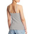 thumbnail image 2 of Hanes Womens Stretch Cotton Cami with Built-In Shelf Bra, L, Grey Heather, 2 of 5