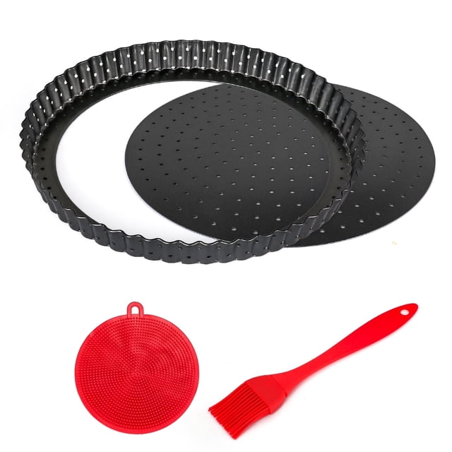 Gutsdoor 9.5 Inch Tart Pan Nonstick Pie, Quiche Pan with Removable Bottom Round Quiche Baking Dish Pie Pans