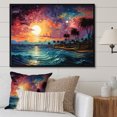 thumbnail image 1 of Designart Large Palms & Palm Trees framed wall Art, Colorful Bold Palm Trees horizon I , Palms & Palm Trees framed wall art decor, Multi-Color Traditional black framed wall art, black frame, 1 of 5