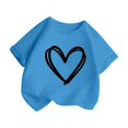 thumbnail image 3 of WEAIXIMIUNG Pyjama pour Grandes Filles Pyjama Fille Enfant Mignon Graphique Col Rond Manches Courtes T-Shirt d'Été Décontracté T-Shirt 110, 3 of 6