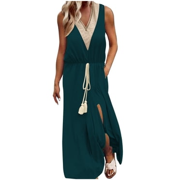 QIPOPIQ Robes pour Femmes à Étages à Manches Courtes Robes Décontractées Tendance Robe Midi d'Été à Col en V Robe Imprimée Robe Ample Offres 2023