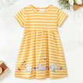 thumbnail image 4 of MIASHUI Robes de Pâques pour Filles, Robes Décontractées à Manches Courtes avec Lapin, Jaune, 2-3 Ans, 4 of 5