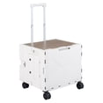 thumbnail image 1 of Gymax Foldable Utility Cart on 4 Rotate Wheels w/Telescoping Handle Lid & Cup Holder White, 1 of 10