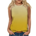 thumbnail image 1 of Plebaso Débardeurs pour Femmes 2025 Sans Manches Col Rond T-Shirts Décontractés Imprimé Dégradé Blouses d'Été, 1 of 4