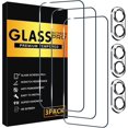 thumbnail image 1 of 3 Pack Screen Protector for iPhone 16 with 3 Pack Camera Lens Tempered Glass Protector, 6.1 Inch HD Clear Tempered Glass Film 9H Hardness Full Coverage, Scratch Resistent, No Air Bubbles, 1 of 6