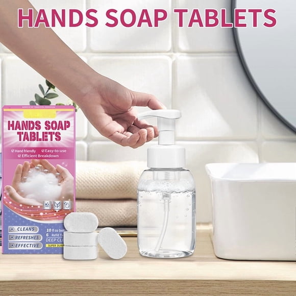 Danhjin Cleaning Supplies Foaming Hand Soap Tablets Refill Set With Pump Bottle 6 Refill Tablets 10 Fl Dispenser Eco - Friendly Hand Wash
