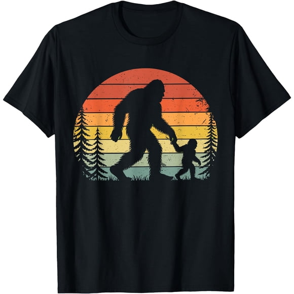 Retro Vintage Bigfoot Dad Fathers Day Father Son Matching T-Shirt - White - XL