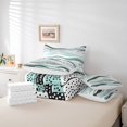 thumbnail image 4 of YST Geometric Wave 7-Piece Comforter Set, Teal White, Modern Abstract Art, Full, 4 of 4