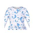 thumbnail image 4 of Robe Fille Maxi Robe Manches Longues 3D Coquillage Bleu Perle 7 Ans, 4 of 6