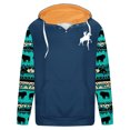 thumbnail image 3 of Penkiiy Chandail à Capuche Mode Hommes Femmes Manches Longues Aztec Impression 3D Chandail 3TG Bleu Foncé, 3 of 4