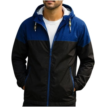 Ecqkame Men's Waterproof Rain Jackets Outdoor Breathable Windproof Zip Coats Fully Sealed Expedition Golf Hooded Outerwear Black M