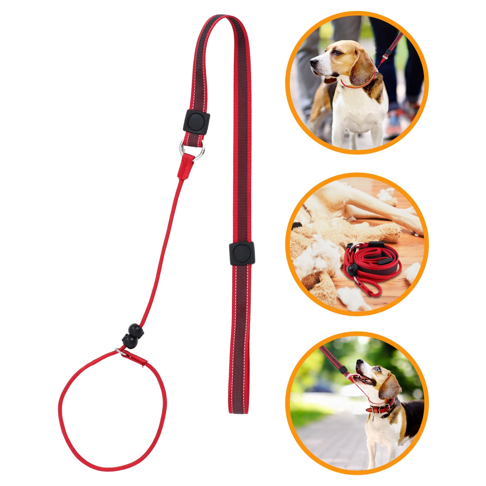 Raindrops Red Slip Lead Dog Leash for Training with Comfortable No Pull Control and Tangle Resistant Rope