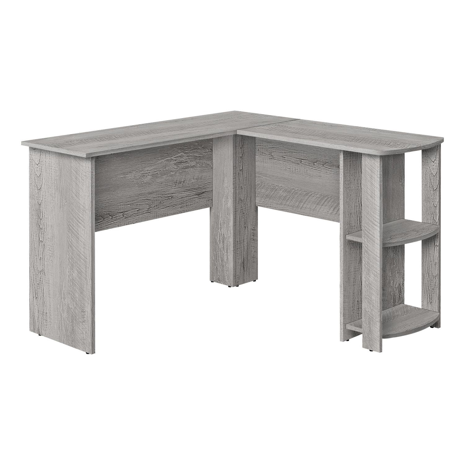Monarch Specialties Computer Desk, Home Office, Corner, Storage Shelves, 48"l, L Shape, Work, Laptop, Laminate, Grey, Contemporary, Modern