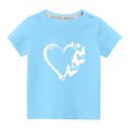 thumbnail image 1 of vdgthytj T-Shirts de la Saint-Valentin pour Tout-Petits Garçons Filles, Enfants, Col Rond Imprimé, Manches Courtes, Hauts, T-Shirt Graphique, Blouse, 1 of 6