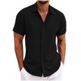 thumbnail image 1 of zanvin Hauts Chemise Décontractée pour Homme à Boutons, Été, Coupe Ajustée, Manches Courtes, Noir, TG, 1 of 5