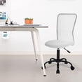 thumbnail image 2 of BestOffice Ergonomic Home Office Task Chair, Mid-Back Armless Adjustable Rolling Design with Lumbar Support, Mesh, White, 2 of 7
